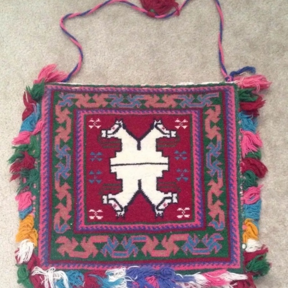 1960,s fine hand made Persian Kurdish Khorgin saddle bag Pouch.